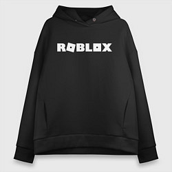 Толстовка оверсайз женская Roblox Logo, цвет: черный