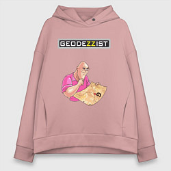 Толстовка оверсайз женская GEODEZZIST, цвет: пыльно-розовый