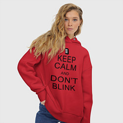 Толстовка оверсайз женская Keep Calm & Don't Blink, цвет: красный — фото 2