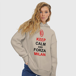 Толстовка оверсайз женская Keep Calm & Forza Milan, цвет: миндальный — фото 2