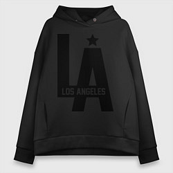 Толстовка оверсайз женская Los Angeles Star, цвет: черный