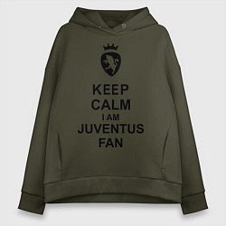 Женское худи оверсайз Keep Calm & Juventus fan