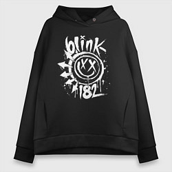 Толстовка оверсайз женская Blink-182: Smile, цвет: черный