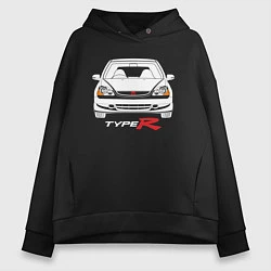 Толстовка оверсайз женская Honda Civic: Type R, цвет: черный