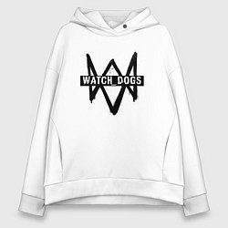 Женское худи оверсайз Watch Dogs: Black Logo