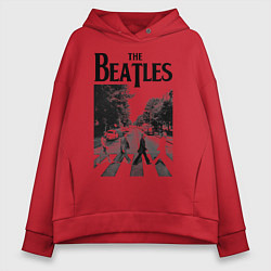 Толстовка оверсайз женская The Beatles: Mono Abbey Road, цвет: красный