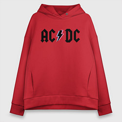Толстовка оверсайз женская AC/DC, цвет: красный