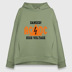Толстовка оверсайз женская AC/DC: High Voltage, цвет: авокадо