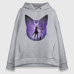 Толстовка оверсайз женская Pretty Soldier Sailor Moon, цвет: меланж