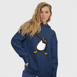 Толстовка оверсайз женская DAB Pinguin, цвет: тёмно-синий — фото 2