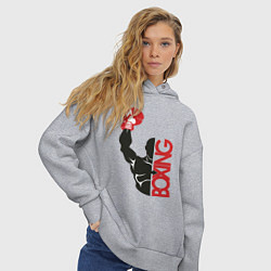 Толстовка оверсайз женская Boxing, цвет: меланж — фото 2