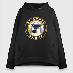 Толстовка оверсайз женская St Louis Blues, цвет: черный