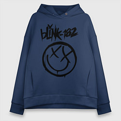 Толстовка оверсайз женская BLINK-182, цвет: тёмно-синий