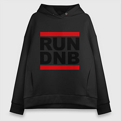 Толстовка оверсайз женская RUN DNB, цвет: черный