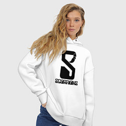 Толстовка оверсайз женская Scorpions logo, цвет: белый — фото 2