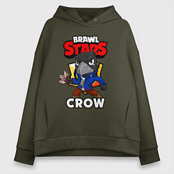 Толстовка оверсайз женская BRAWL STARS CROW, цвет: хаки