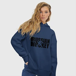 Толстовка оверсайз женская Russian Hockey, цвет: тёмно-синий — фото 2