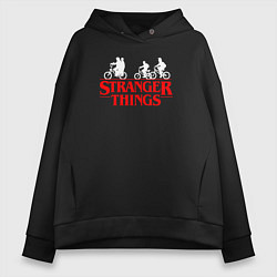 Толстовка оверсайз женская STRANGER THINGS, цвет: черный