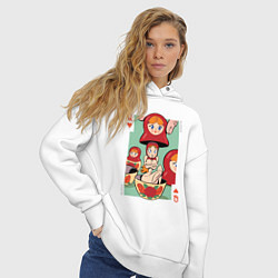 Толстовка оверсайз женская Матрешка, цвет: белый — фото 2