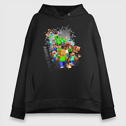 Толстовка оверсайз женская Minecraft, цвет: черный