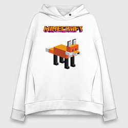 Толстовка оверсайз женская Minecraft - лиса, цвет: белый