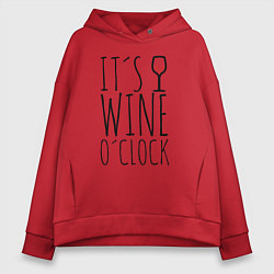 Толстовка оверсайз женская Wine O'clock, цвет: красный