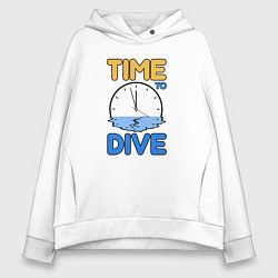 Толстовка оверсайз женская Time to dive, цвет: белый