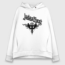 Толстовка оверсайз женская Judas priest, цвет: белый