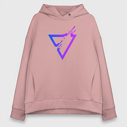 Толстовка оверсайз женская Liquid Triangle, цвет: пыльно-розовый