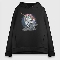 Женское худи оверсайз Единорог Rock