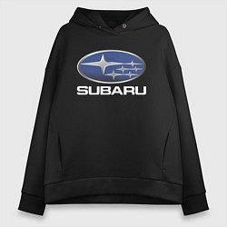 Толстовка оверсайз женская SUBARU, цвет: черный