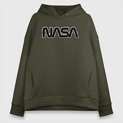 Толстовка оверсайз женская NASA, цвет: хаки