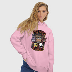 Толстовка оверсайз женская FIVE NIGHTS AT FREDDYS, цвет: светло-розовый — фото 2