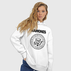 Толстовка оверсайз женская RAMONES, цвет: белый — фото 2