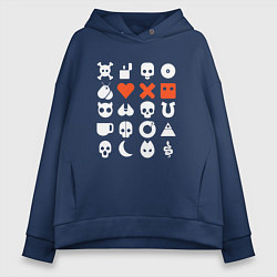 Толстовка оверсайз женская LOVE DEATH ROBOTS LDR, цвет: тёмно-синий