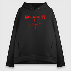 Толстовка оверсайз женская Megadeth, цвет: черный