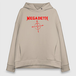 Толстовка оверсайз женская Megadeth, цвет: миндальный