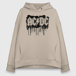 Толстовка оверсайз женская ACDC, цвет: миндальный