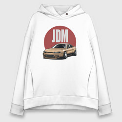 Толстовка оверсайз женская JDM, цвет: белый