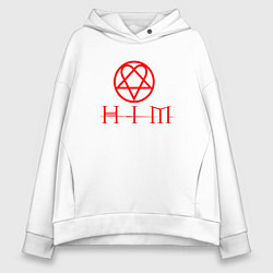 Женское худи оверсайз HIM LOGO RED