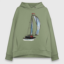 Толстовка оверсайз женская Парусник, цвет: авокадо