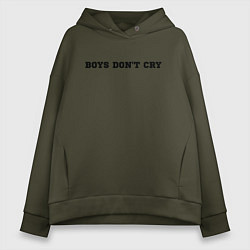 Толстовка оверсайз женская BOYS DON'T CRY, цвет: хаки