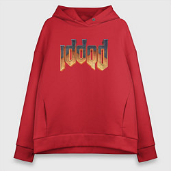 Толстовка оверсайз женская IDDQD DOOM, цвет: красный