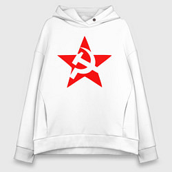 Толстовка оверсайз женская СССР, цвет: белый