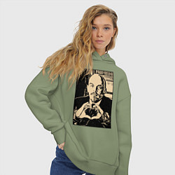 Толстовка оверсайз женская Ленин Oko, цвет: авокадо — фото 2