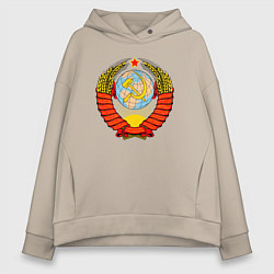 Толстовка оверсайз женская СССР, цвет: миндальный