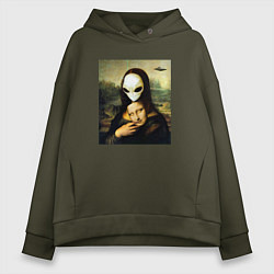 Толстовка оверсайз женская Mona Lisa, цвет: хаки