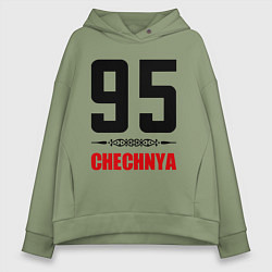 Толстовка оверсайз женская 95 Chechnya, цвет: авокадо