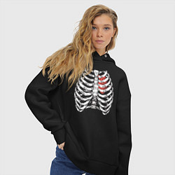Толстовка оверсайз женская Skeleton, цвет: черный — фото 2