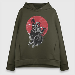 Женское худи оверсайз Японский самурай